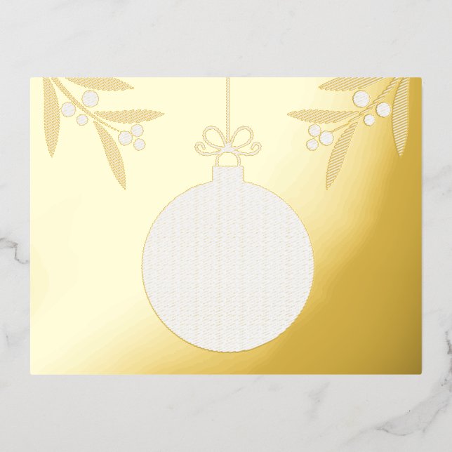 Postal Festiva Con Relieve Metalizado bola de navidades (Anverso)