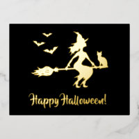 Bruja En Escoba Silueta Feliz Halloween