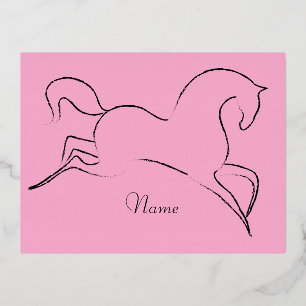 Postal Festiva Con Relieve Metalizado Caballo salvaje Thunder_Cove