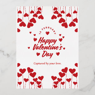 Postal Festiva Con Relieve Metalizado "Capturado por tu amor" – Valentín moderno y elega