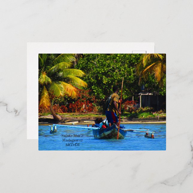 Postal Festiva Con Relieve Metalizado Carte postale Madagascar (Anverso/Reverso)