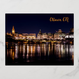 Postal Festiva Con Relieve Metalizado Carte postale Ottawa, On