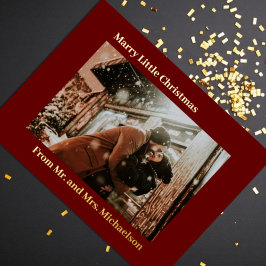 Postal Festiva Con Relieve Metalizado Casar a pequeños Navidades rojos