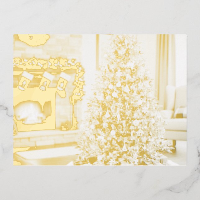 Postal Festiva Con Relieve Metalizado Christmas Tree (Anverso)