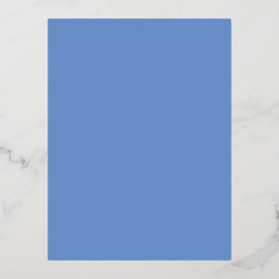Postal Festiva Con Relieve Metalizado Comflower Blue #6B95D0, Púrpura Fría