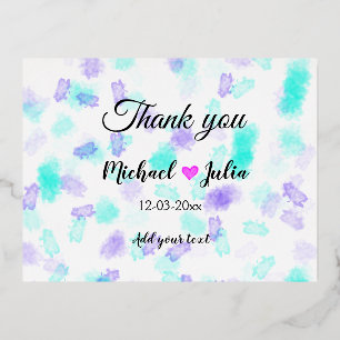 Postal Festiva Con Relieve Metalizado Corazón de glitter con nombre de pareja gracias mi