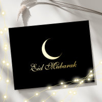 Crescent Luxury Relieve metalizado dorado Eid Muba