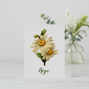 Postal Festiva Con Relieve Metalizado Daisy Hope Inspirador