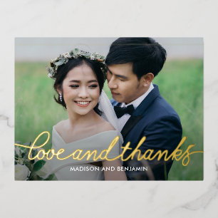 Postal Festiva Con Relieve Metalizado Darling Script RELIEVE METALIZADO Gracias Postcard