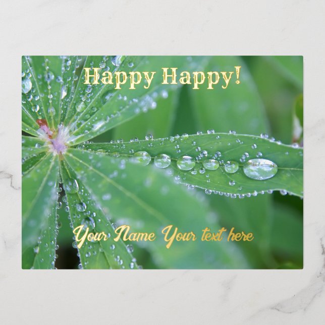 Postal Festiva Con Relieve Metalizado Dewdrop (Anverso)