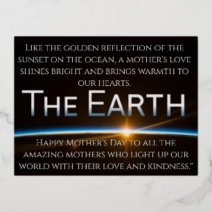 Postal Festiva Con Relieve Metalizado Disfruta con amor de un feliz día de la madre