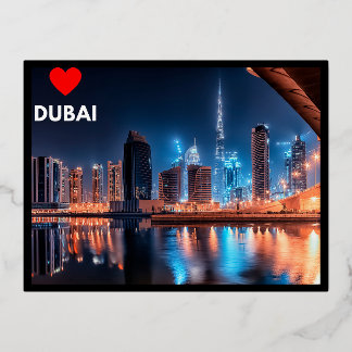 Postal Festiva Con Relieve Metalizado Dubai