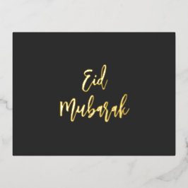 Postal Festiva Con Relieve Metalizado Eid Mubarak Black Gold
