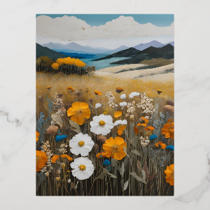 Postal Festiva Con Relieve Metalizado El arte contemporáneo abarca una amplia variedad d