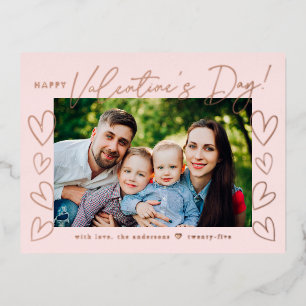 Postal Festiva Con Relieve Metalizado El día de San Valentín de Rubor moderno y guiones