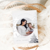 Elegante árbol de Navidad plateado Dos vacaciones