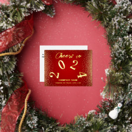 Postal Festiva Con Relieve Metalizado Elegante color rojo minimal moderno vitoreando has