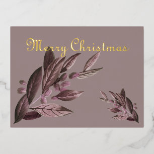 Postal Festiva Con Relieve Metalizado Elegante navidad de Boho
