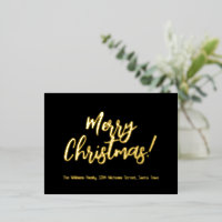 Elegante negro y Relieve metalizado dorado Feliz N