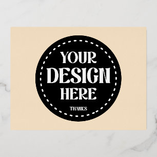 Postal Festiva Con Relieve Metalizado Elegante, refinado, elegante y minimalista