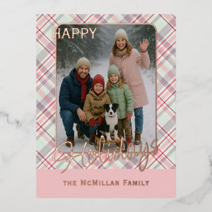 Postal Festiva Con Relieve Metalizado Elegante Rústico Clásico Patrón De Oro