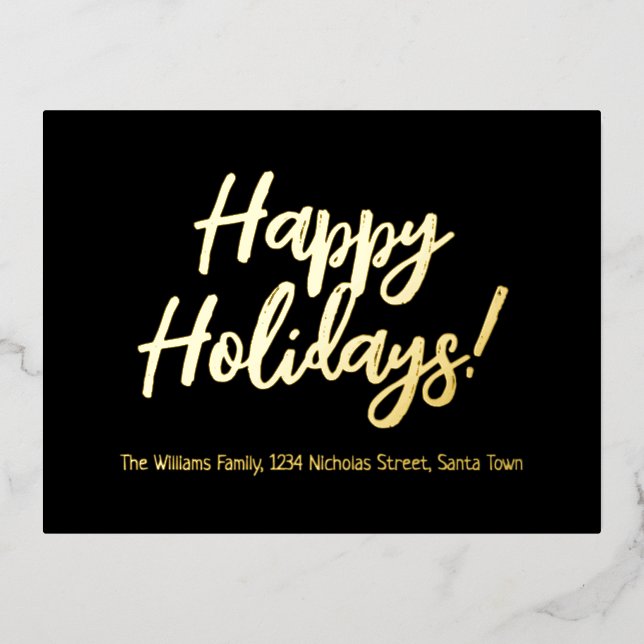 Postal Festiva Con Relieve Metalizado Elegantes fiestas negras y Relieves metalizados do (Anverso)