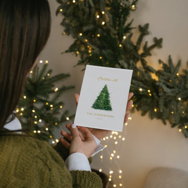 Postal Festiva Con Relieve Metalizado elegantes navidades de acuarela con vacaciones h (Subido por el creador)