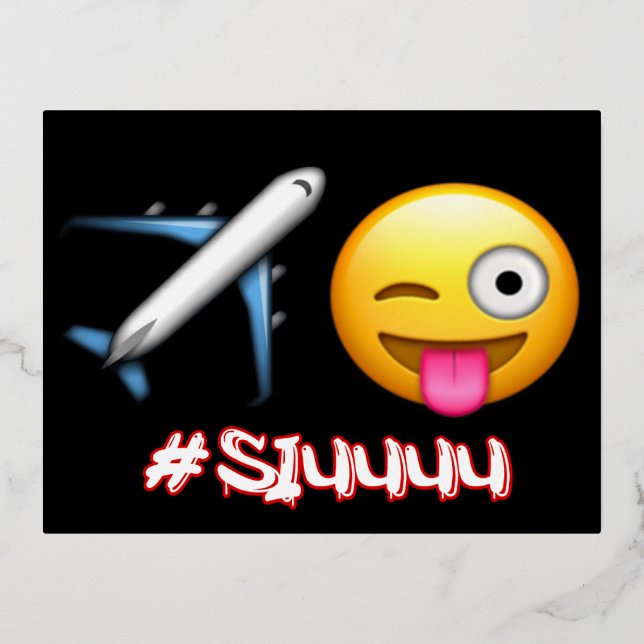 Postal Festiva Con Relieve Metalizado emoticonos de ronaldo (Anverso)