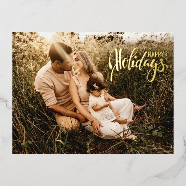 Postal Festiva Con Relieve Metalizado Encantadores Santa Gnomes: Acuarela Feliz Navidad (Anverso)