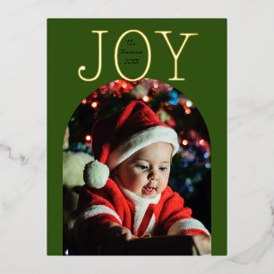 Postal Festiva Con Relieve Metalizado Evergreen Pure JOY