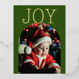 Postal Festiva Con Relieve Metalizado Evergreen Pure JOY