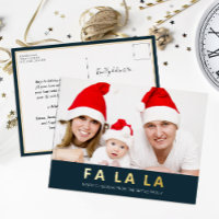 Fa La La Blue Gold Navidades modernos foto