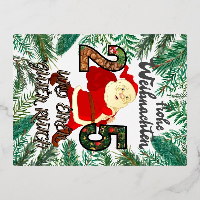 Postal Festiva Con Relieve Metalizado Feirtag Folienpostkarte (Anverso)