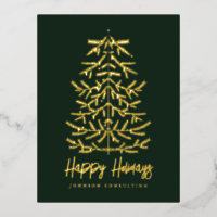 Felices Fiestas Moderno Árbol de Navidad Simple
