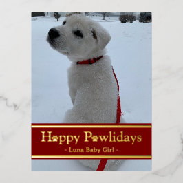 Postal Festiva Con Relieve Metalizado Felices Pawlidays