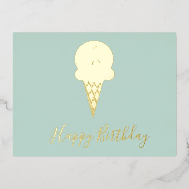 Postal Festiva Con Relieve Metalizado Feliz cumpleaños, cumpleaños, Relieve metalizado h (Anverso)