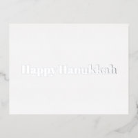 Feliz Hanukkah de plata blanca tipografía minimali