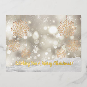 Postal Festiva Con Relieve Metalizado "Feliz Navidad"