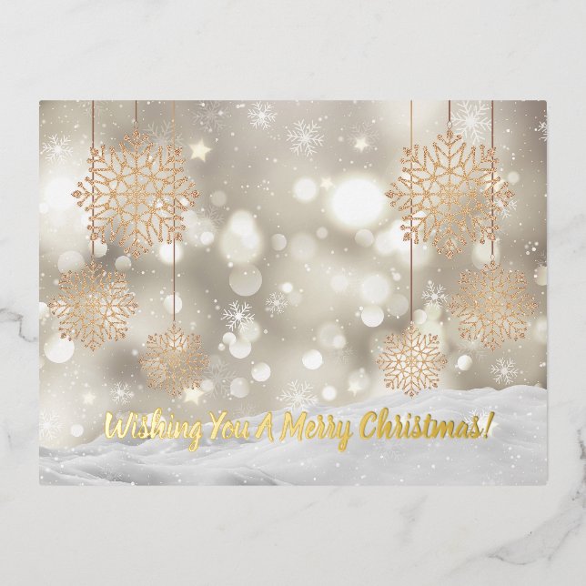 Postal Festiva Con Relieve Metalizado "Feliz Navidad" (Anverso)