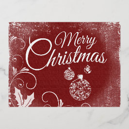 Postal Festiva Con Relieve Metalizado "Feliz Navidad"