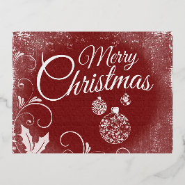 Postal Festiva Con Relieve Metalizado "Feliz Navidad"