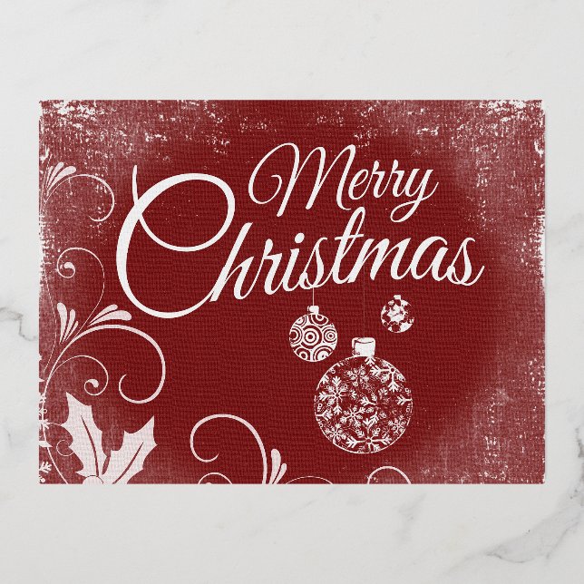 Postal Festiva Con Relieve Metalizado "Feliz Navidad" (Anverso)