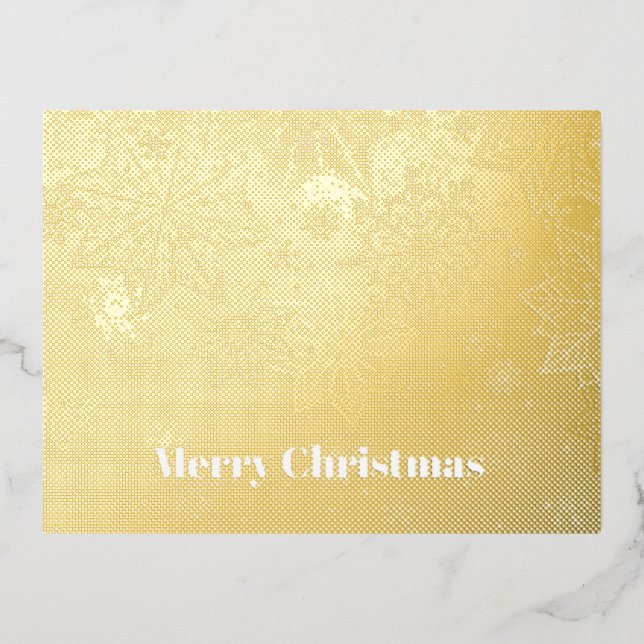 Postal Festiva Con Relieve Metalizado "Feliz Navidad" (Anverso)