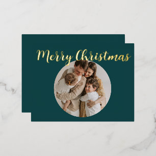 Postal Festiva Con Relieve Metalizado Feliz Navidad