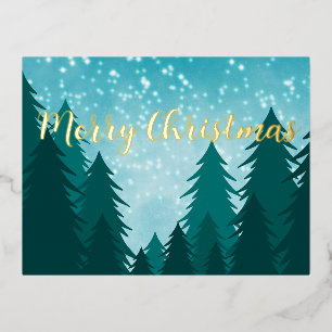 Postal Festiva Con Relieve Metalizado Feliz Navidad