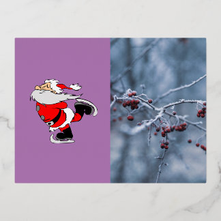 Postal Festiva Con Relieve Metalizado Feliz Navidad