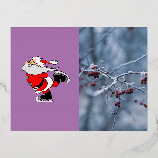 Postal Festiva Con Relieve Metalizado Feliz Navidad (Anverso)