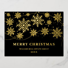 Postal Festiva Con Relieve Metalizado Feliz Navidad Corporativa Greeuse Gold