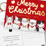 Postal Festiva Con Relieve Metalizado Feliz Navidad Gracioso y lindo Gatos cargando<br><div class="desc">Carol de los gatos. ¡Esta es la temporada,  para ser mau! ¡mau mow meow meow! Disponible aquí: http://www.zazzle.com/selectpartysupplies</div>