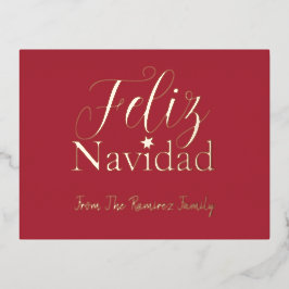 Postal Festiva Con Relieve Metalizado Feliz Navidad, Navidades modernos